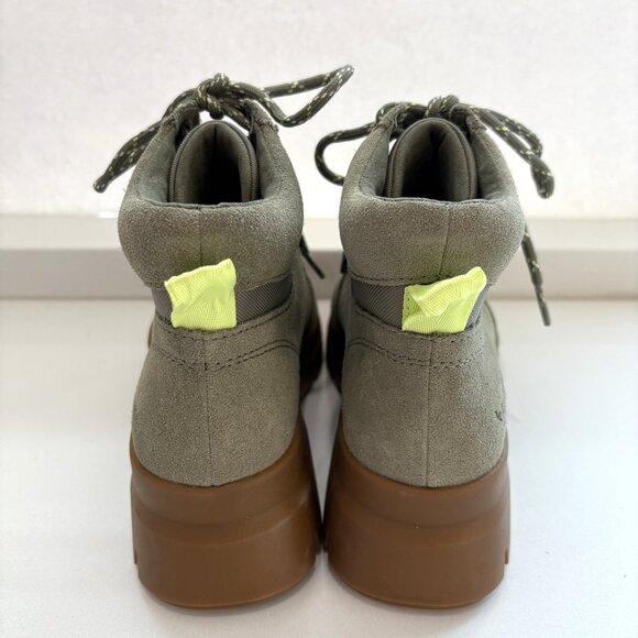 Koolaburra by UGG Jozie Combat Boots Suede Faux Fur Lace Up Booties Green Size 7 - Picture 3 of 6